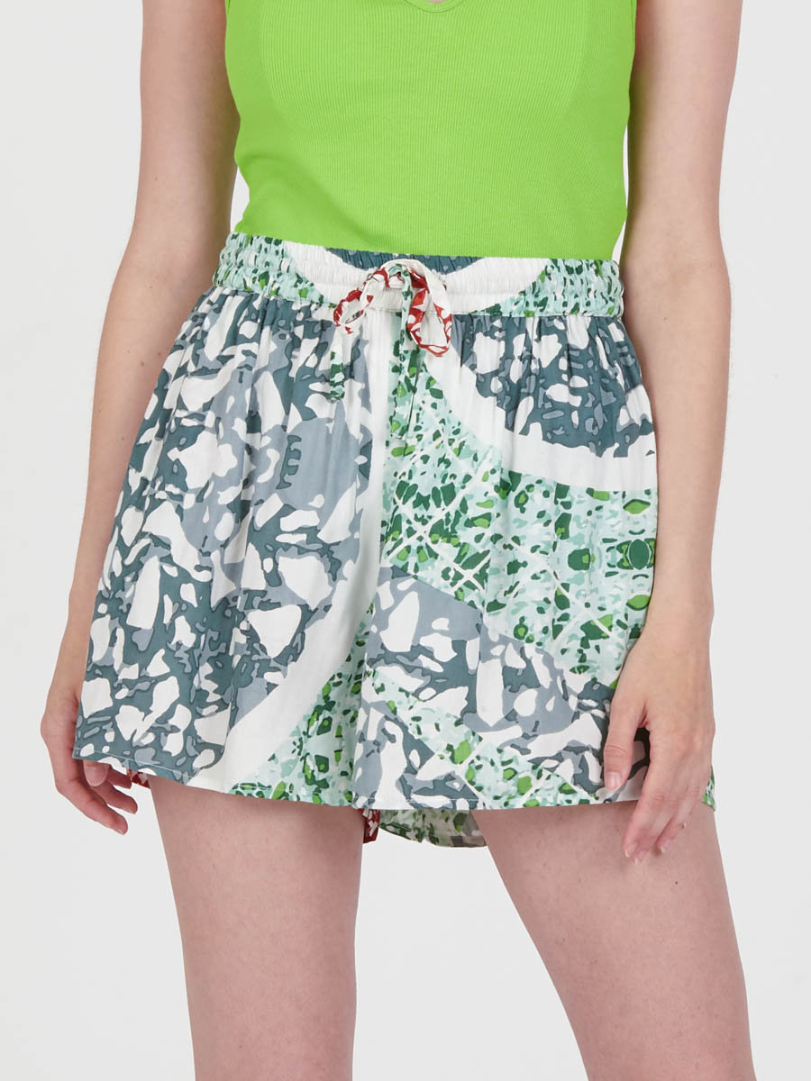 Women’s Sage Mosaic Abstract Print High Rise Resort Shorts - alternate view