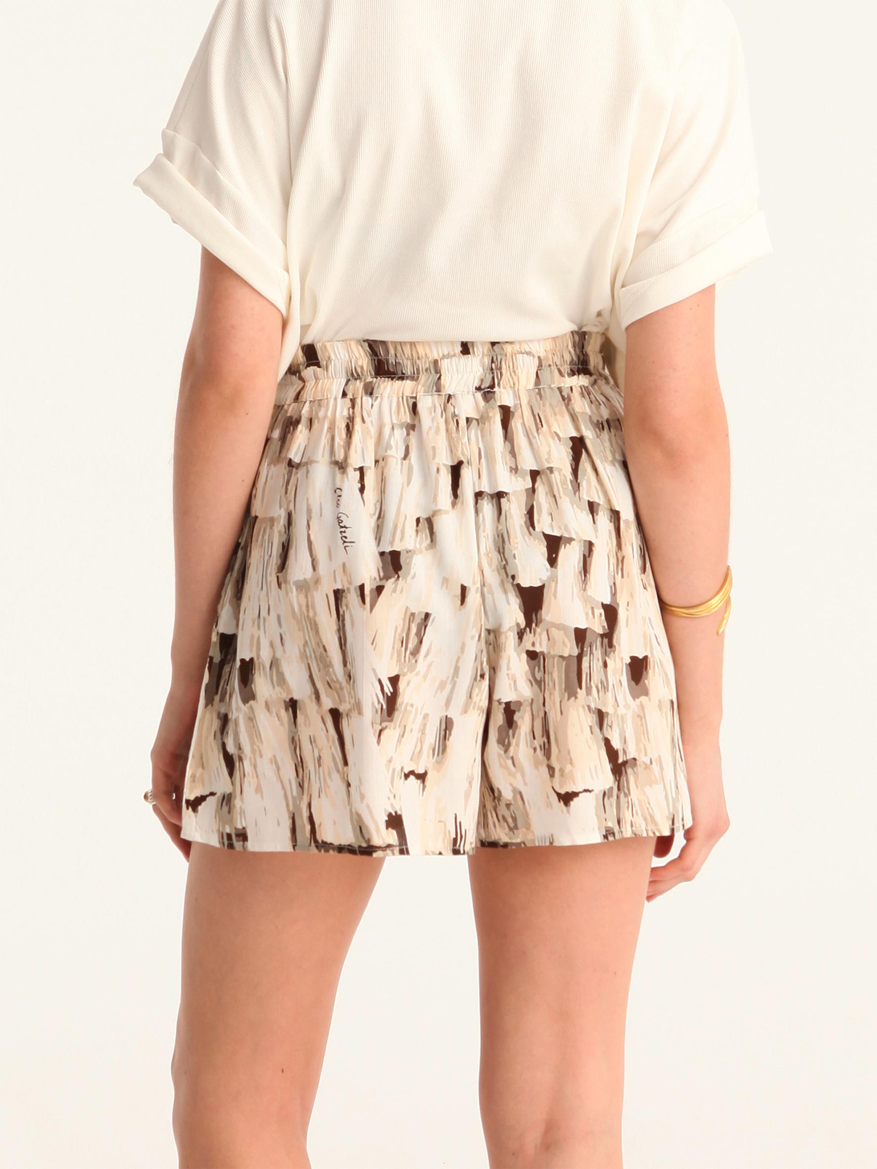 Women’s Neutral Textured Abstract High Rise Resort Shorts - alternate view