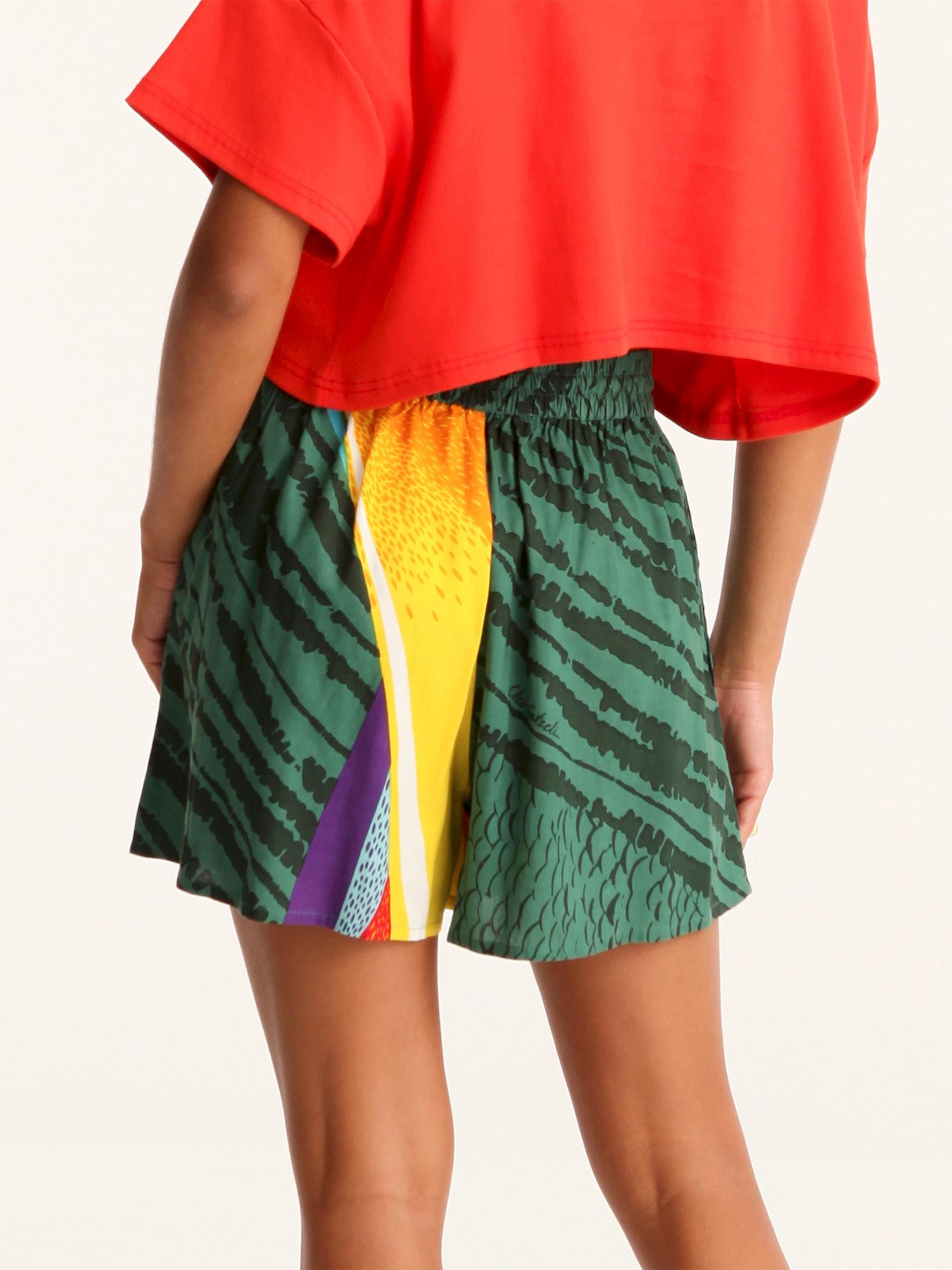 Women’s Emerald Tropic Patchwork High Rise Resort Shorts - view 4